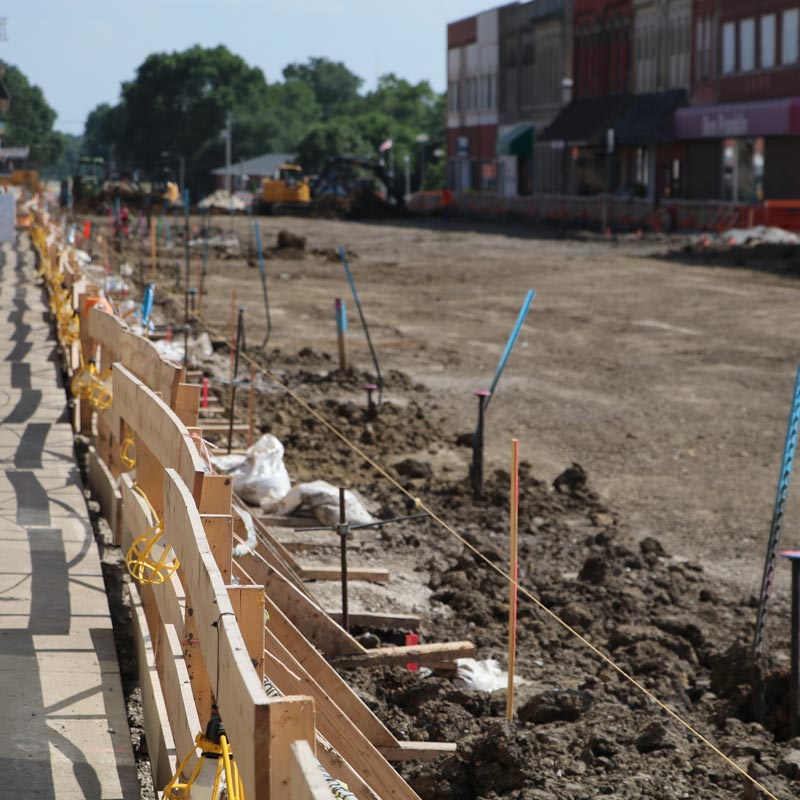 street being worked on in Nevada Iowa