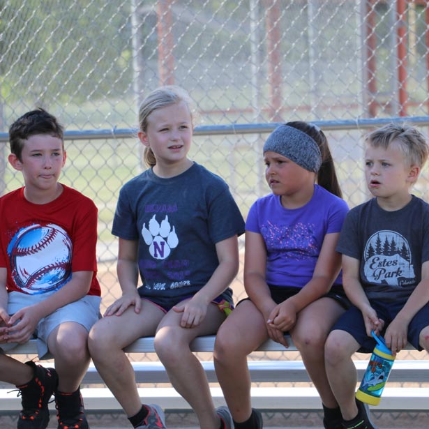 Young kids at baseball stadium in nevada