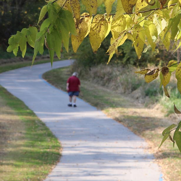 Man walking on trail